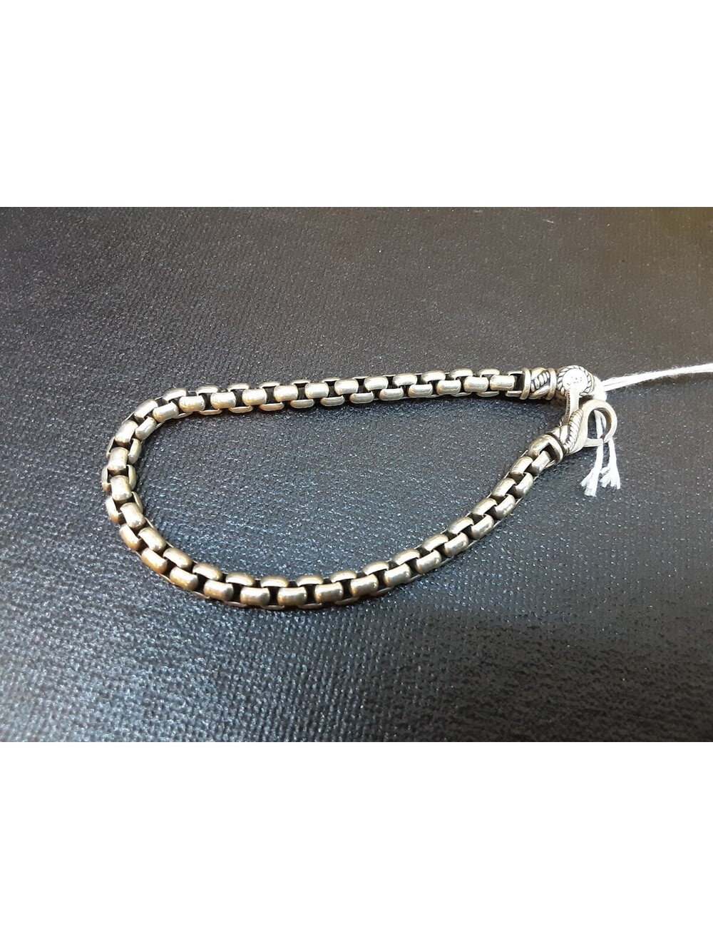 Sterling Silver JAI 6mm Box Link Bracelet 8" Designer